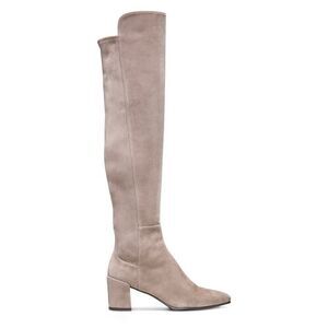 $765  Stuart Weitzman Taupe Suede Allwayhunk Over-The-Knee Boot US 6